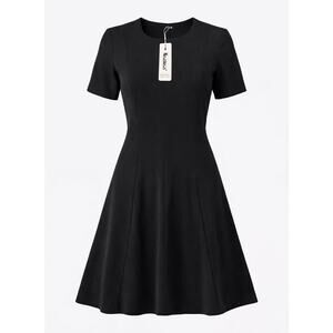 Newshows Black Fit & Flare Dress Modal Blend - Great for Travel - NWT - Medium